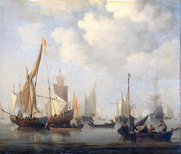 willem van de velde  the younger Ships in a calm oil painting picture